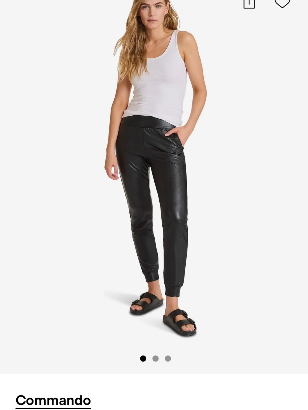 Commando Black Faux Leather Joggers